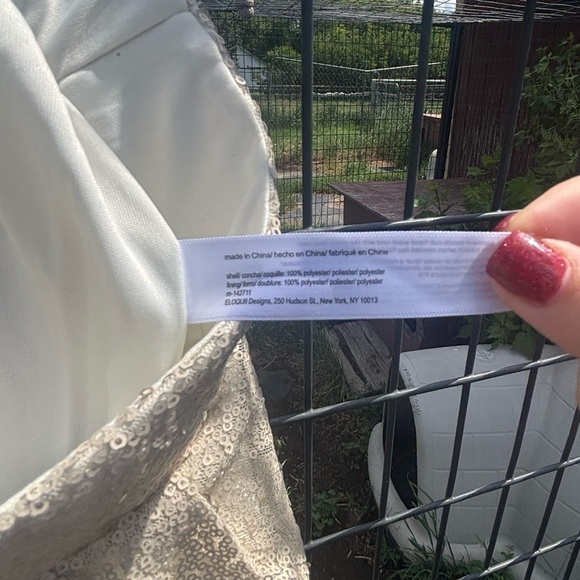 NWT Eloquii Ladies Size 14 Ivory Sequined Pleated Front Pants 36 waist - Picture 7 of 9